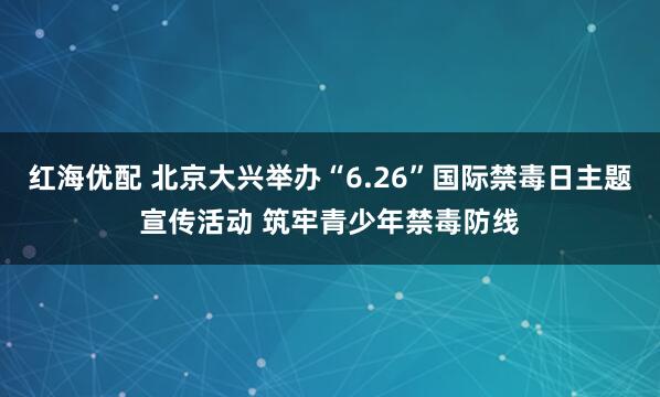 红海优配 北京大兴举办“6.26”国际禁毒日主题宣传活动 筑牢青少年禁毒防线